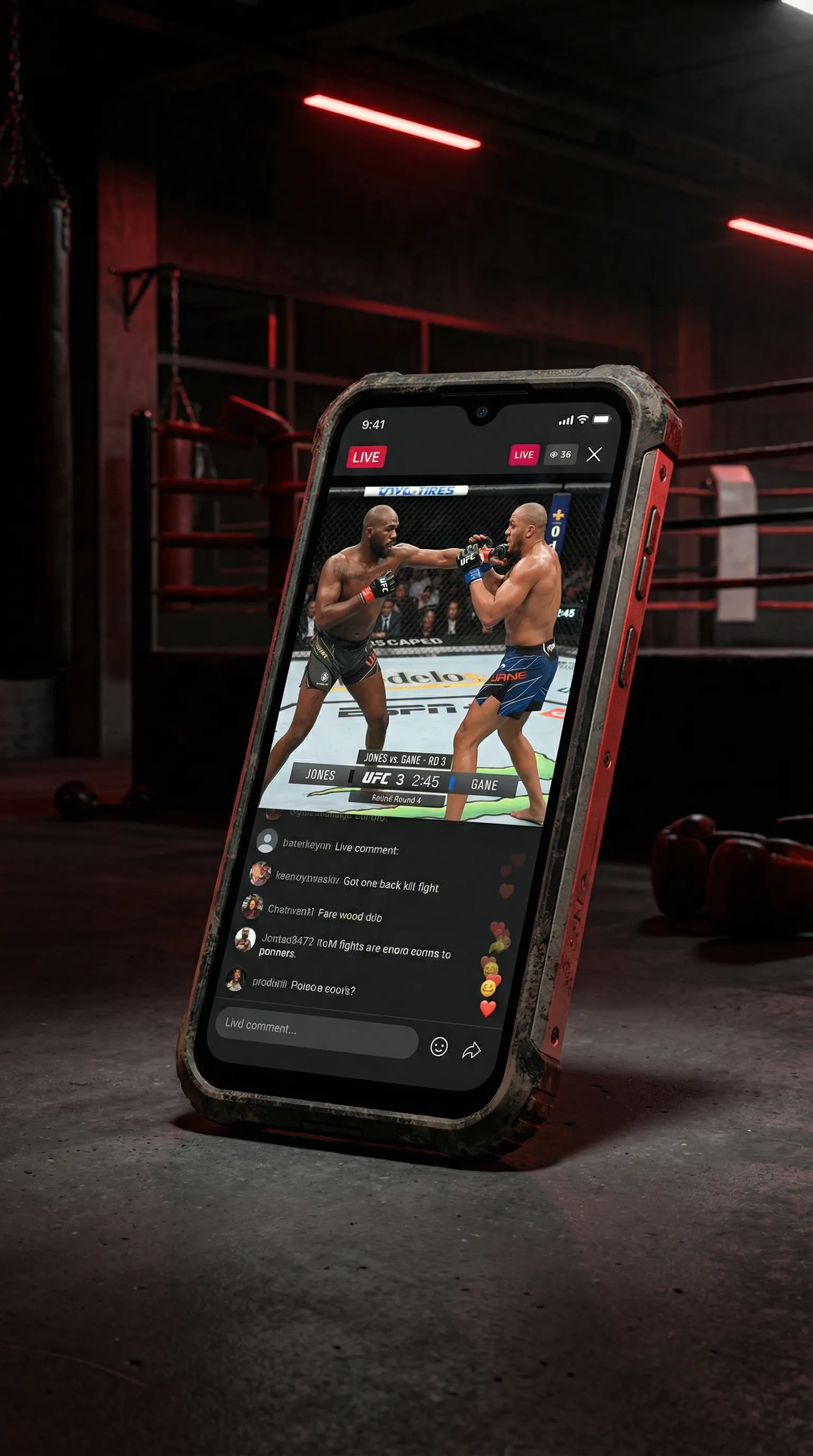 今日大赛 移动端APP格斗直播界面