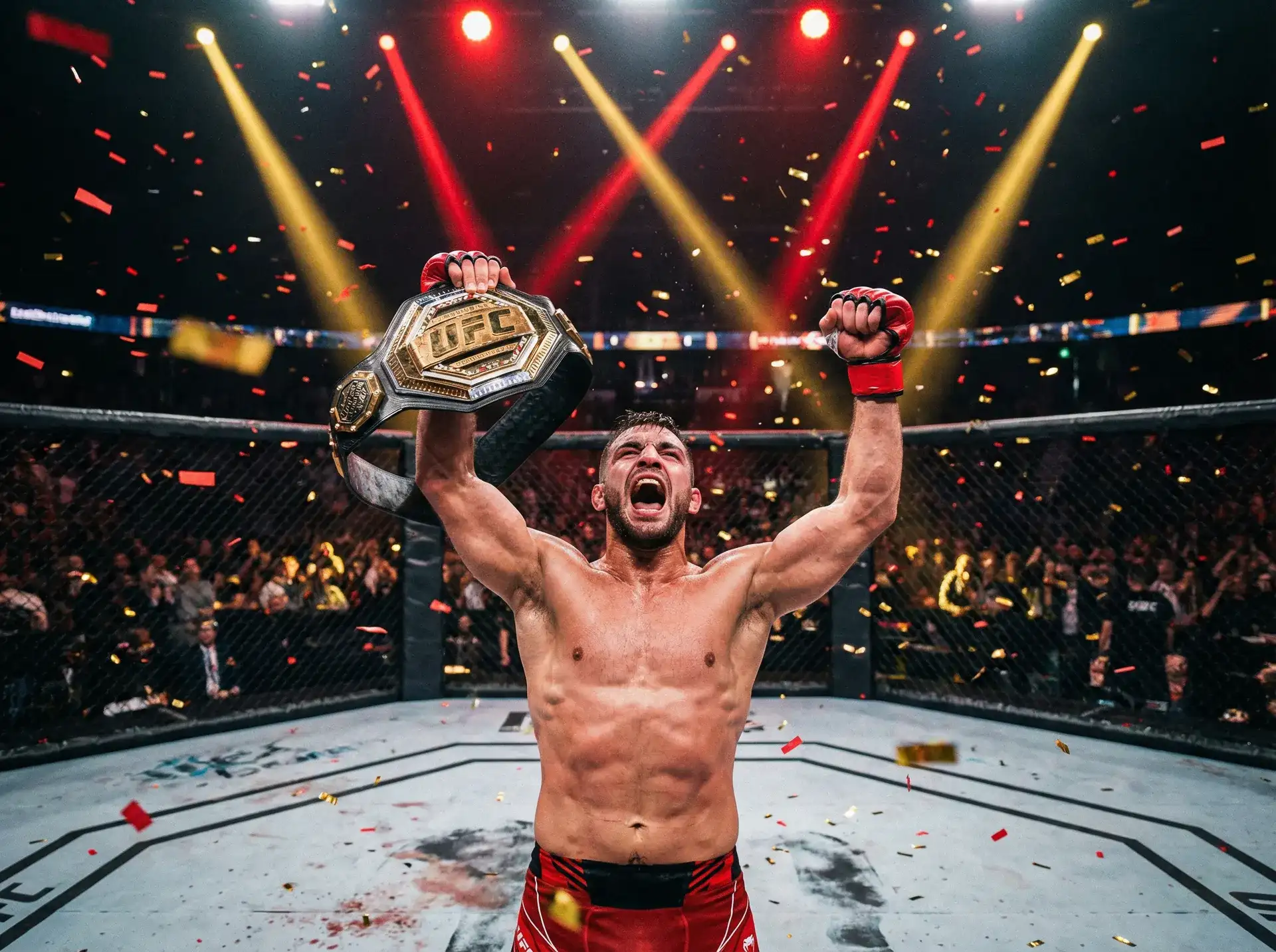 今日大赛 重量级冠军战神阿瑞斯举起金腰带